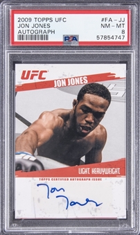 2009 Topps UFC Autograph #FA-JJ Jon Jones Signed Rookie Card - PSA NM-MT 8